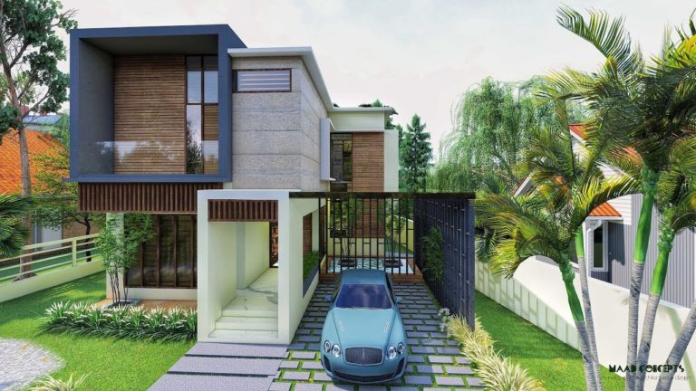 A Beautiful Contemporary Modern 4 Bedroom Flat Roof House Design at Cochin