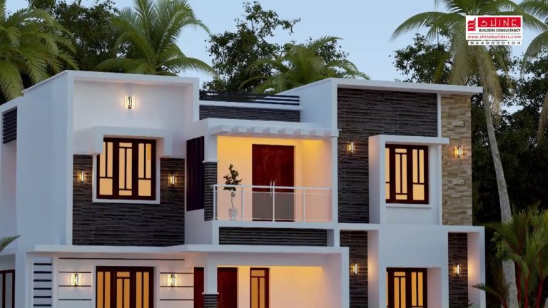 2000 Square Feet 3 Bedroom Contemporary Style Two Storey Modern Home and Plan