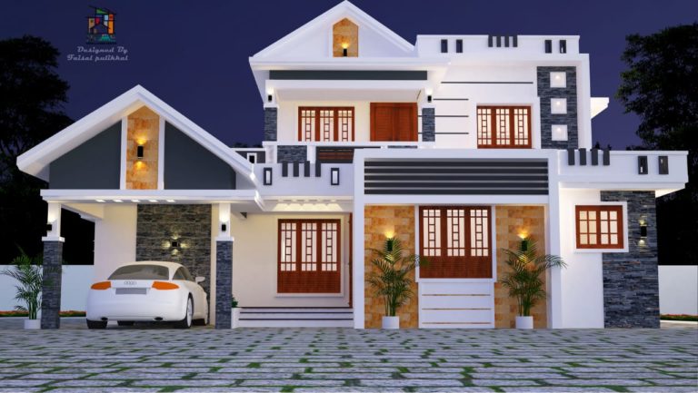 1800 Square Feet 3 Bedroom Modern Mixed Roof Two Floor Wonderful House