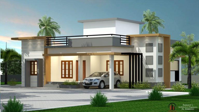 1485 Square Feet 3 Bedroom Contemporary Style Single Floor Modern House Design