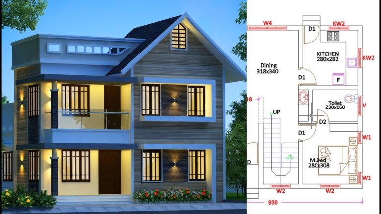 1345 sq ft 4 bedroom low budget two floor modern beautiful house and plan