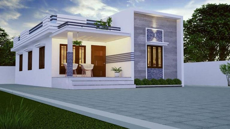 733 sq ft 2 bedroom single floor low budget cute and small beautiful house and plan