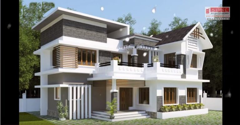2260 sq ft 4 bedroom contemporary mix style modern two floor house and plan