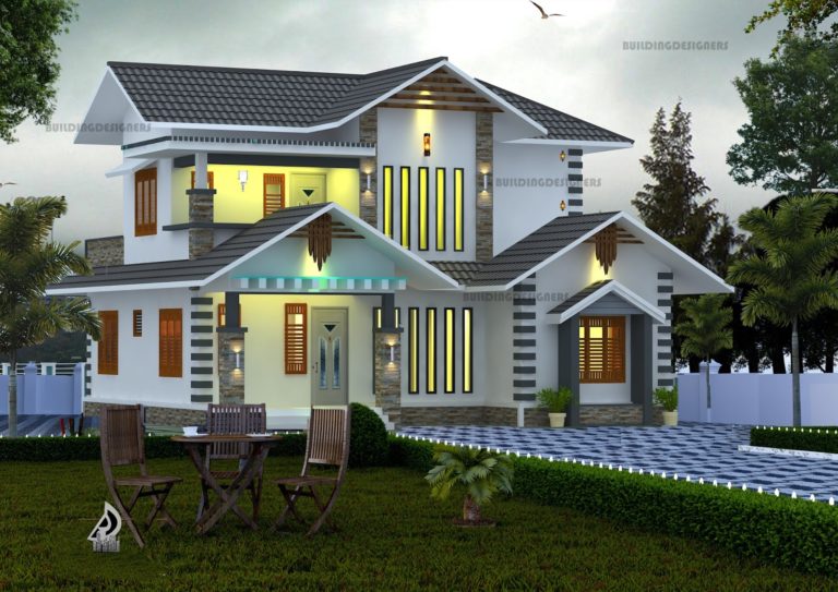 1594 sq ft 3 bedroom two floor modern beautiful house