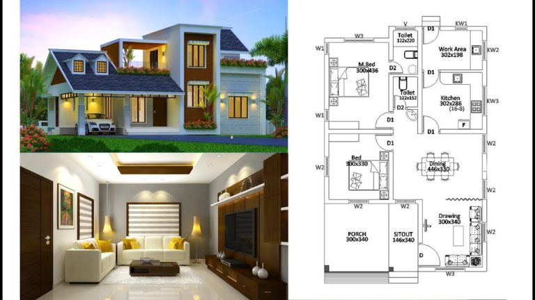 1503 sq ft 3 bedroom two floor modern beautiful house and plan