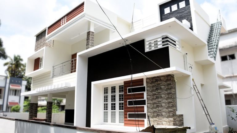 1720 sq ft 3 bedroom contemporary style two floor modern house at 4.3 cent plot