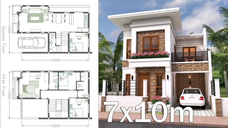 1500 sq ft 4 bedroom contemporary style two floor house and plan