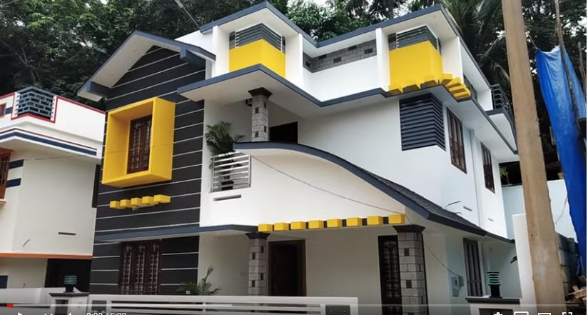 1700 square feet 3 BHK modern two floor a perfect middle budget house at 4 cent plot