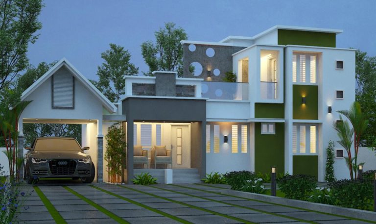 1800 Square Feet 4 Bedroom Contemporary Style Two Floor Modern House