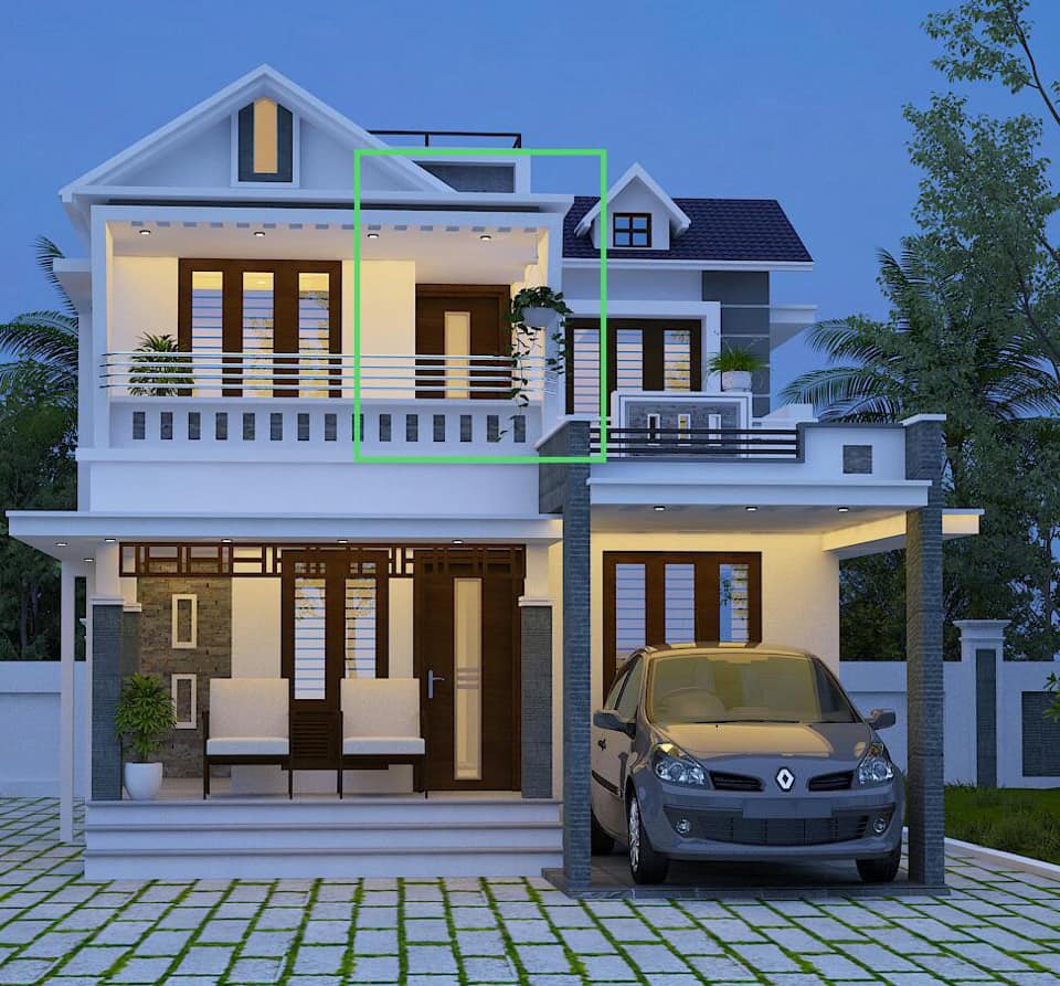 1930 square feet 4 bedroom fusion style mix roof modern beautiful house and plan