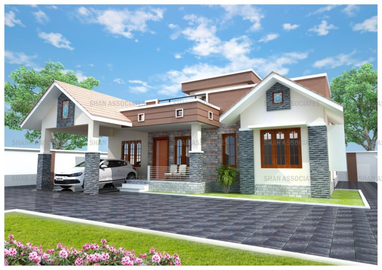 1300 Square Feet 3 Bedroom Single Floor Flat Roof Design Modern House