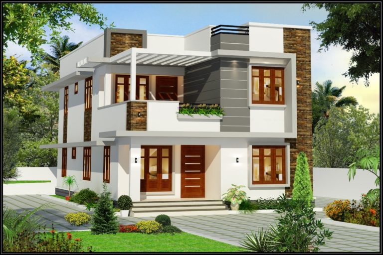 1960 Square Feet 4 Bedroom Contemporary Flat Roof Modern House and Plan