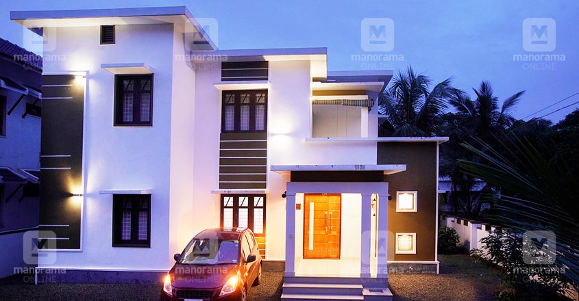 2100 Square Feet 4 Bedroom Contemporary Flat Roof Style House and Plan