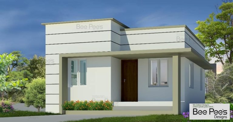 645 Square Feet 2 Bedroom Single Floor Modern Low Budget House and Plan