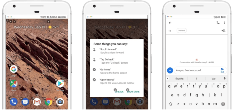 Voice Access any setting application