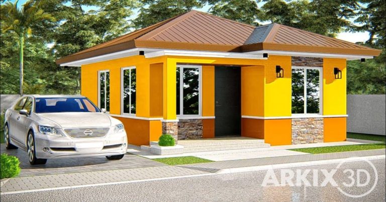 6X7 METER SMALL HOUSE PLAN WITH OPEN CARPORT