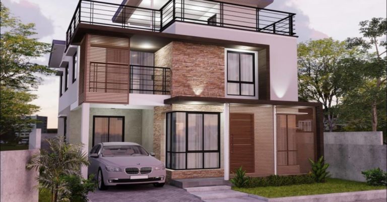 2-storey with roof deck comtemporary house design idea