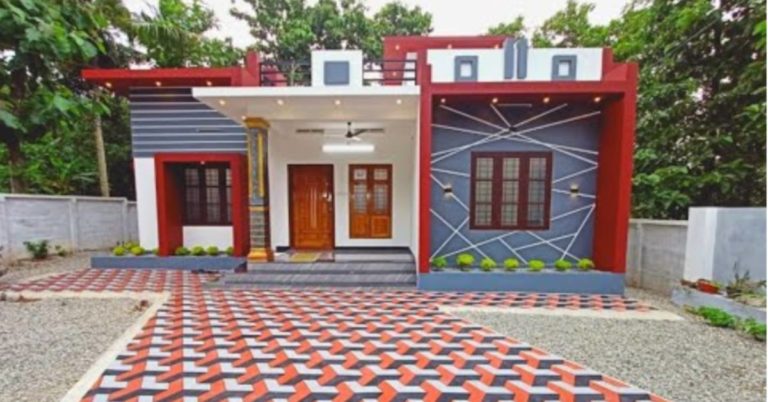1250 rectangular ft Modern House Plan with three Bedrooms