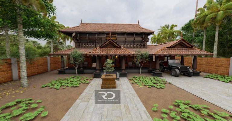 Traditional Kerala Style Home with Luxury Modern Style Interior